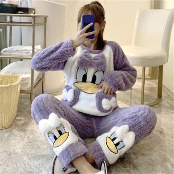 睡衣女冬2025年新款珊瑚絨加厚加絨冬款網紅法蘭絨爆款家居服冬天
