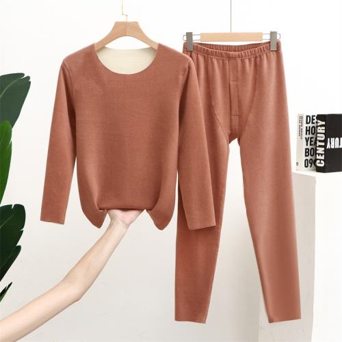 德絨長袖內搭修身男士保暖套裝