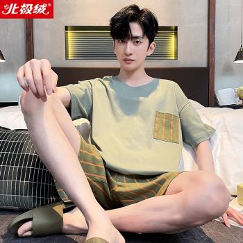 俞兆林男士純棉短褲夏天大碼睡衣