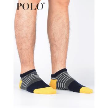 Polo夏季條紋個性男跑步運動襪子