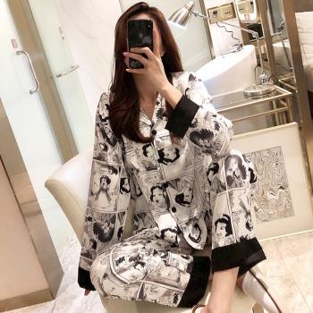 2023年新款睡衣春秋款女漫畫純棉長袖ins風白雪公主網紅爆款套裝