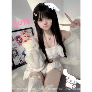 Cutelamb大耳狗睡衣軟綿綿/秋冬家居服少女可愛加絨套裝