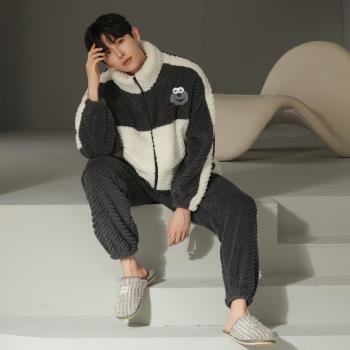 夢心聲珊瑚絨男2023年新款睡衣