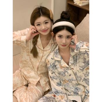 雙面德絨睡衣女秋冬款2025新款長袖高階感冬天休閑家居服保暖套裝