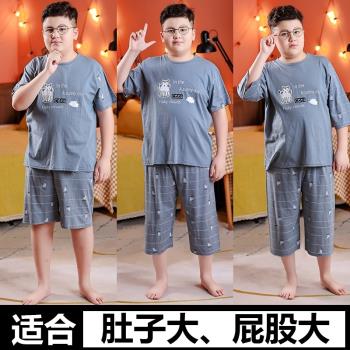 男童夏款加肥加大純棉空調房睡衣