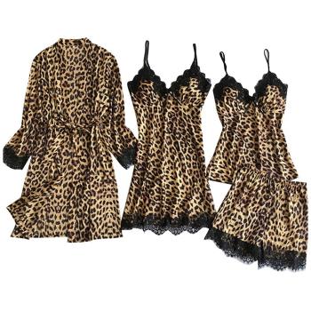 2022 New Spring Sexy Leopard Print Sling Suit Nightdress睡衣