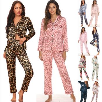Pajamas womens satin cardigan long-sleeved long-sleeved aut