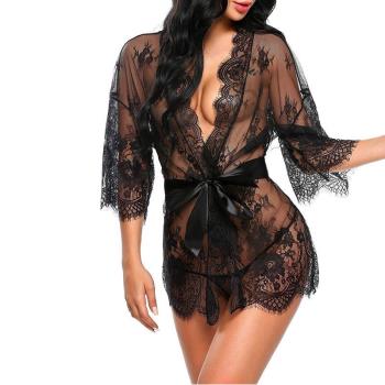 r con cuello en V con G-string Babydoll mujer ropa de dormir