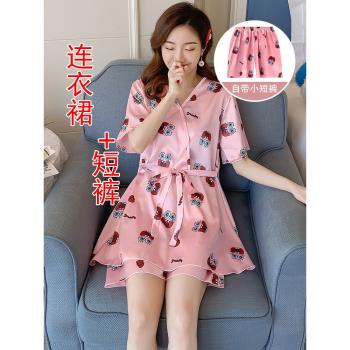 網紅女性感絲綢學生日式和服睡裙