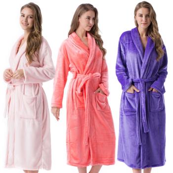 autumn winter coral fleece pajamas 法蘭絨加厚珊瑚絨睡裙睡袍