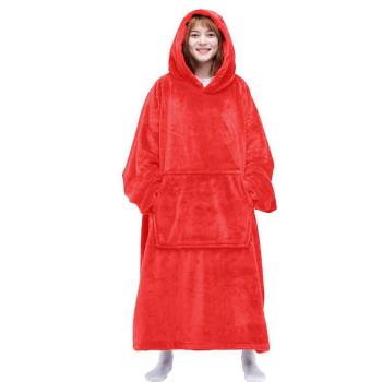 long sleeve large pocket bathrobe 懶人毯男女加長成人冬季保暖