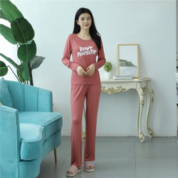 莫代爾帶胸墊荷葉邊女睡衣套裝