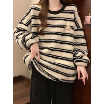 高階感睡衣女秋冬季法蘭絨2023新款珊瑚絨加厚加絨家居服套裝冬天
