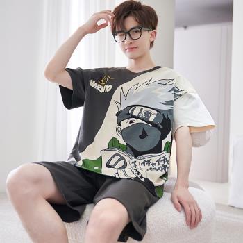 男純棉中學生火影忍者卡卡西睡衣