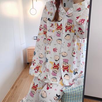 蠟筆小新紀念版女純棉冬天睡衣