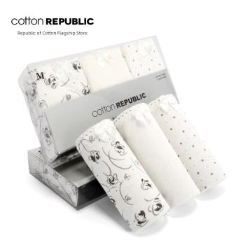 Cotton Republic/棉花共和國3條裝女士純棉基本款印花三角內褲