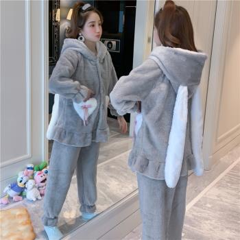 睡衣女冬2025年新款冬季加厚加絨珊瑚絨冬款網紅爆款秋冬款家居服