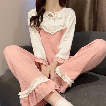 ins風睡衣春秋款女2025年新款秋純棉女冬網紅爆款長袖家居服套裝