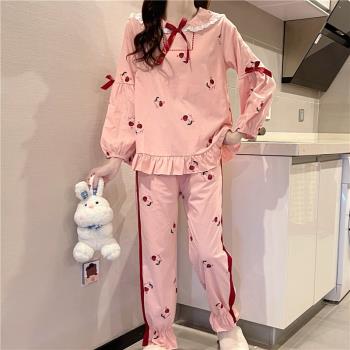 ins風睡衣春秋款女2025年新款秋純棉女冬網紅爆款長袖家居服套裝
