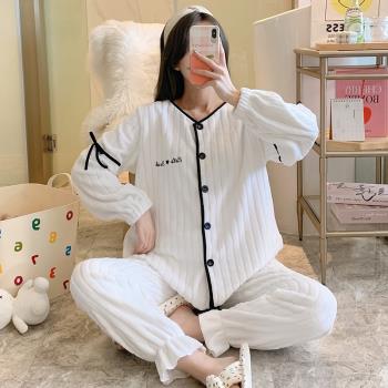 睡衣女冬款2025年新款珊瑚絨加厚加絨法蘭絨新款ins風冬季家居服