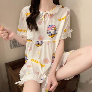 睡衣女夏天2025年新款夏款高階感春秋季純棉ins風短袖家居服套裝
