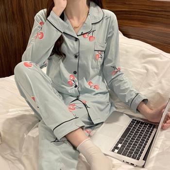 ins風睡衣春秋款女2025年新款秋純棉女冬網紅爆款長袖家居服套裝