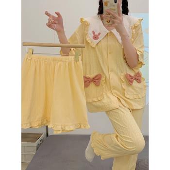 網紅娃娃領甜美少女風短袖睡衣