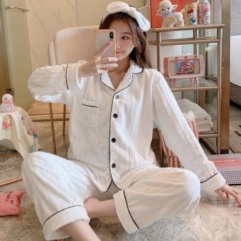 女ins法蘭絨韓版冬款保暖睡衣