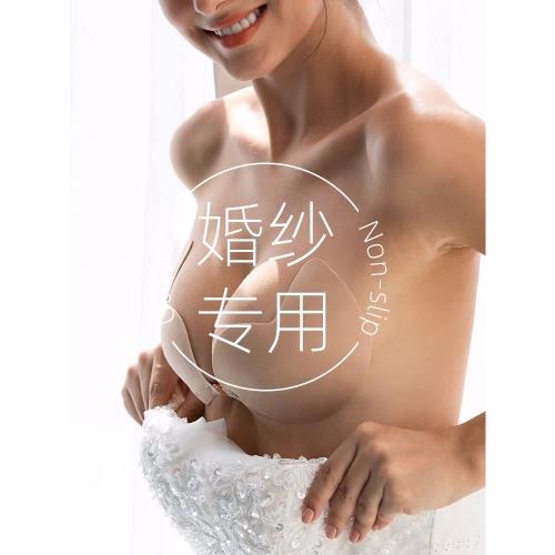 胸貼女拍婚紗照專用硅膠隱形內衣吊帶小胸聚攏上托大胸乳頭貼夏季