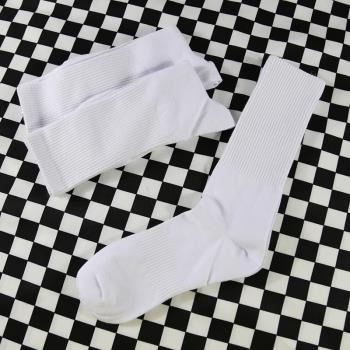 5雙ins純色男女運動高筒襪子