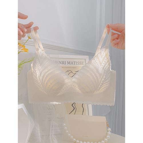 趣安芬文胸甜美風純欲性感一片式無痕舒適內衣女大胸顯小夏季薄款