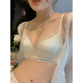 新品黛安芳文胸法式蕾絲性感透氣涼感冰絲聚攏大胸顯小涼感無鋼圈