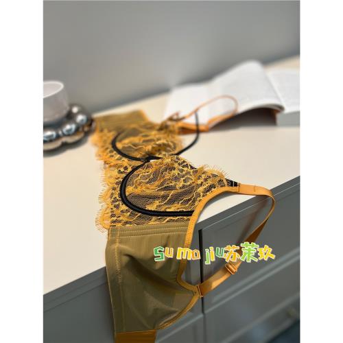 專柜甜美匯聚蕾絲美胸時尚優雅水晶杯超薄大胸顯小軟鋼圈文胸