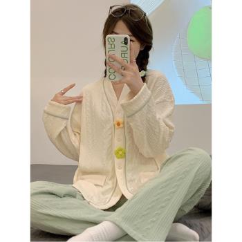 純棉2023年新款春秋冬季提花睡衣