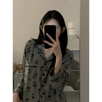 秋冬季長袖長褲德絨helloKitty貓絲絨保暖開衫日系冬天睡衣家居服