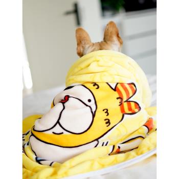 寵物毛毯法蘭絨狗狗小毯子深度睡眠加厚貓貓被子秋冬保暖法斗睡毯
