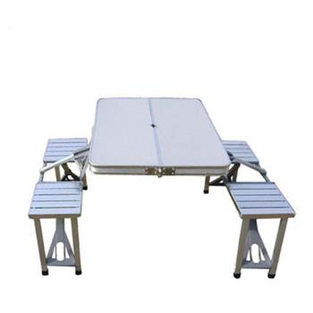 戶外折疊桌 鋁合金連體桌椅 便攜式餐桌 廣告桌 展銷 宣傳桌擺攤