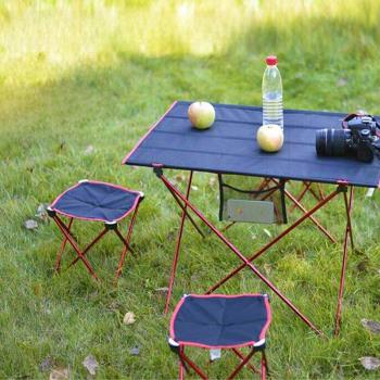 戶外布桌面折疊桌便攜式露營野營桌擺攤桌子戶外大號鋁合金野餐桌