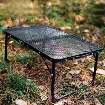 黑鹿戶外天牛露營鐵網折疊泡茶桌自駕游燒烤野餐便攜超輕小置物桌