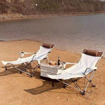 【新疆本地倉】躺椅折疊戶外加厚便攜式兩用沙灘椅露營折疊椅可躺