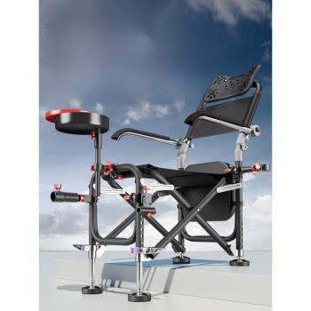 新款多功能釣魚椅子可躺全地形座椅鋁合金釣椅折疊便攜釣魚椅凳