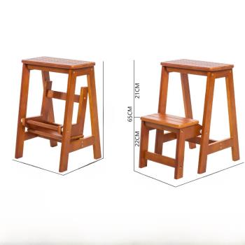 益鶴歐多用折疊梯椅實木梯子椅子兩用梯凳梯子凳子木梯多功能椅美