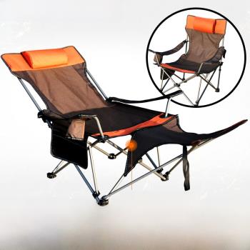 戶外折疊椅子便攜式釣魚馬扎凳靠背休閑沙灘椅調節午休躺椅露營床
