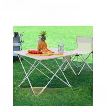戶外折疊桌椅便攜式露營用品裝備野餐桌子宿舍簡易鋁合金卷蛋桌椅