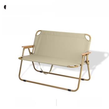 露營休閑靠背折疊椅 加厚牛津布沙灘椅 戶外便攜式可折疊雙人椅子