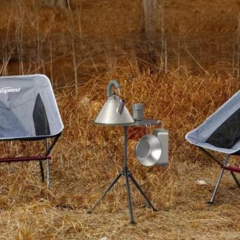 戶外伸縮三腳折疊餐桌野營燒烤便攜多功能升降鋁合金三腳折疊桌