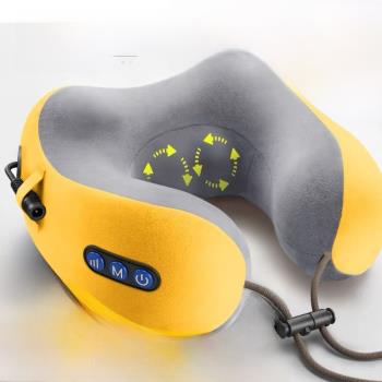 高檔u型枕頭多功能電動肩頸椎脖子頸部家用舒緩頸肩按摩器車載護