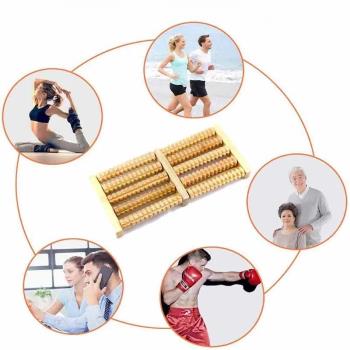 Wooden Foot Massage Roller Relieves Fatigue Foot Pain and Pl