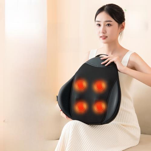 羅瀝納腰部按摩器按摩墊靠墊腰椎肩腿背部腹部多功能按摩器揉捏熱