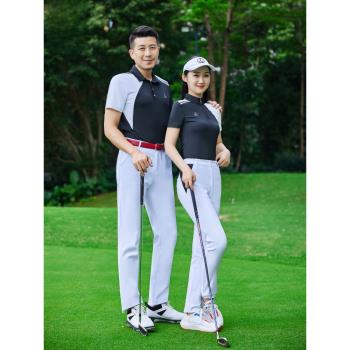 DE夏季新品2024高階高爾夫女裝男裝情侶原創品牌套裝短袖T恤長褲